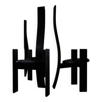 Ensemble de chaises Golem de Vico Magistretti pour Poggi Pavia, 1968