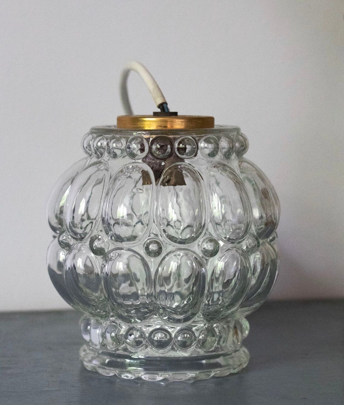 Vintage glass bubble pendant lamp