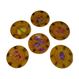 Six slurry dessert plates