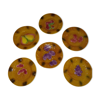 Six slurry dessert plates