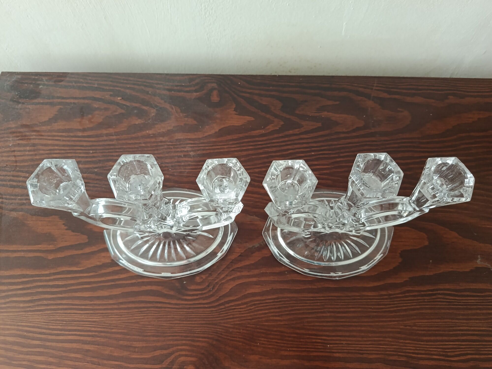 paire de bougeoir cristal de beyer