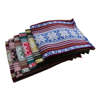 6 serviettes de table trame lin, coton colorées 48 x 48