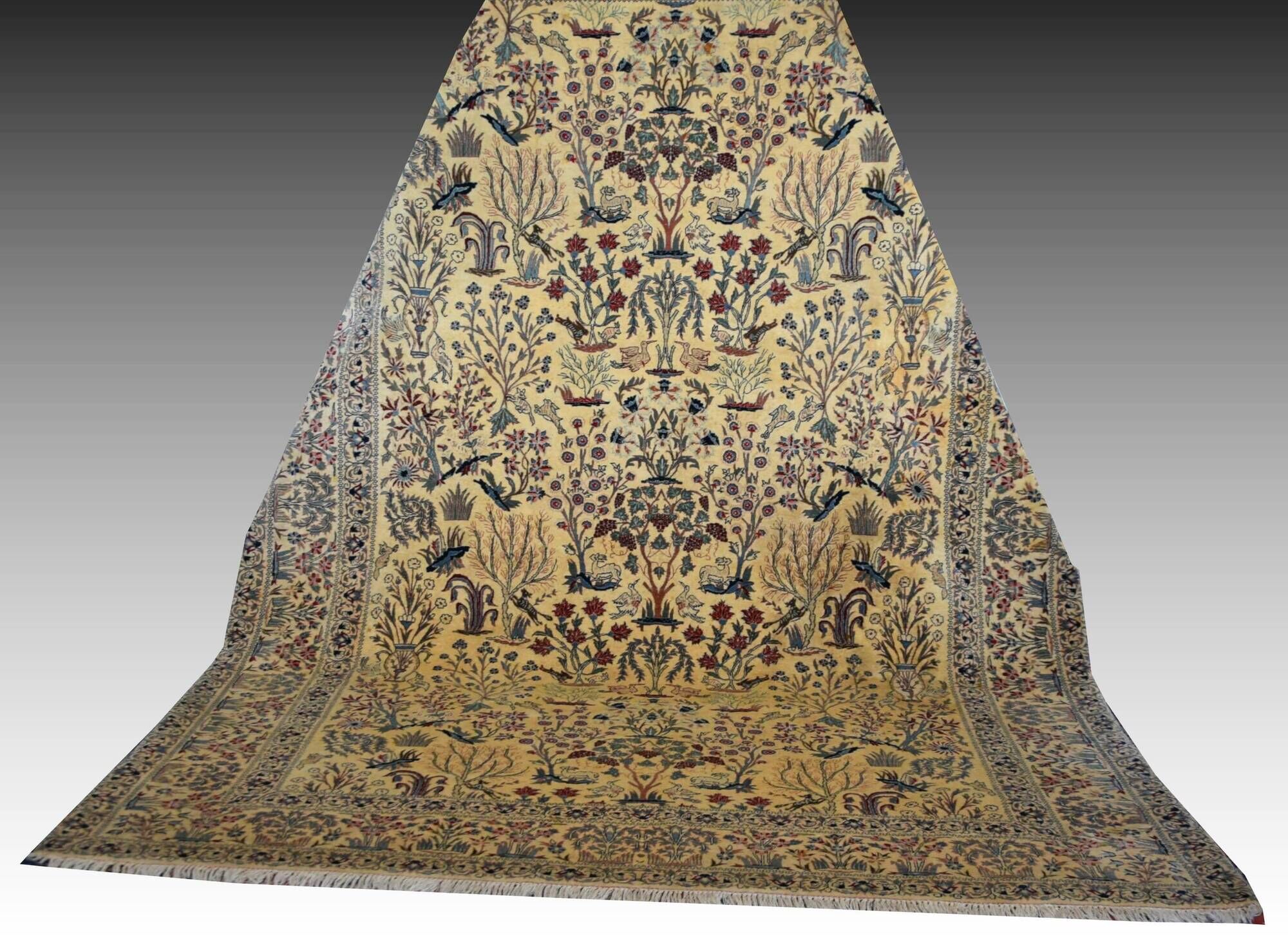 Persian Nain Iran Wool and Silk Rug Circa 1960" Handmade - 1.60 x 2.30 Meters