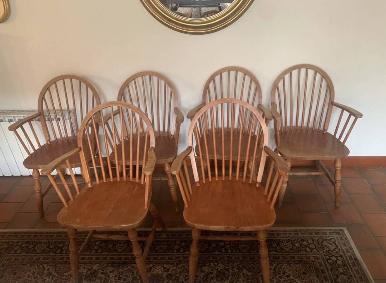 6 Windsor armchairs
