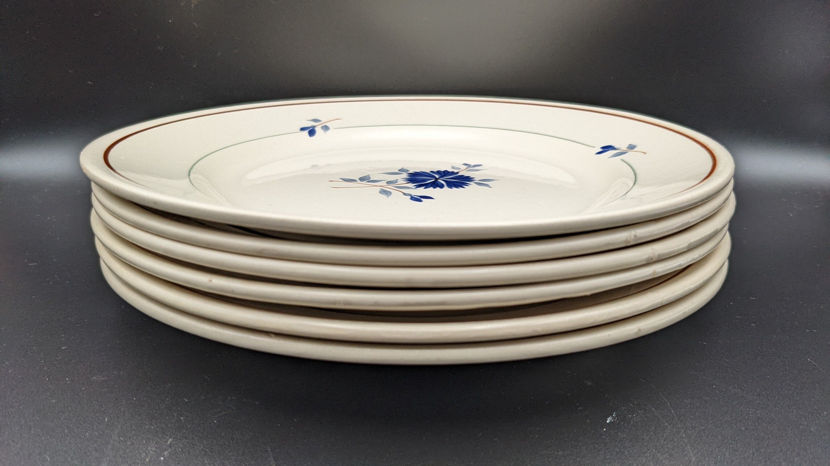 lot 6 flat plates Saint Amand model Prisca flowers