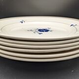 6 assiettes plates Saint Amand modèle Prisca fleurs