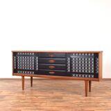 Buffet en teck peint à la main de style Op-Art du milieu du siècle par Gustav Bahus, années 1960