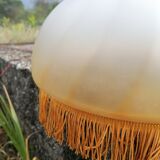 Suspension vintage à franges en verre givré