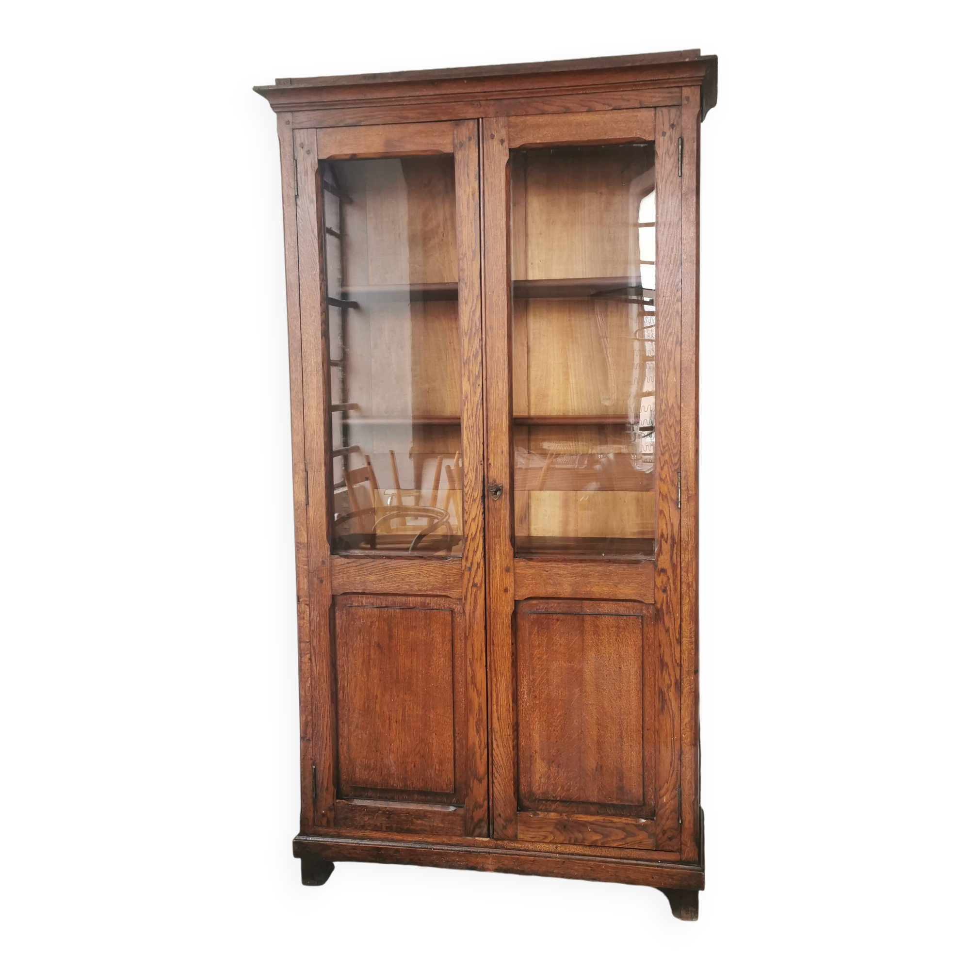 Display cabinet, oak bookcase from the 20s