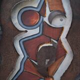 Painting and wall sculpture "Indian Jim" by F. Billion