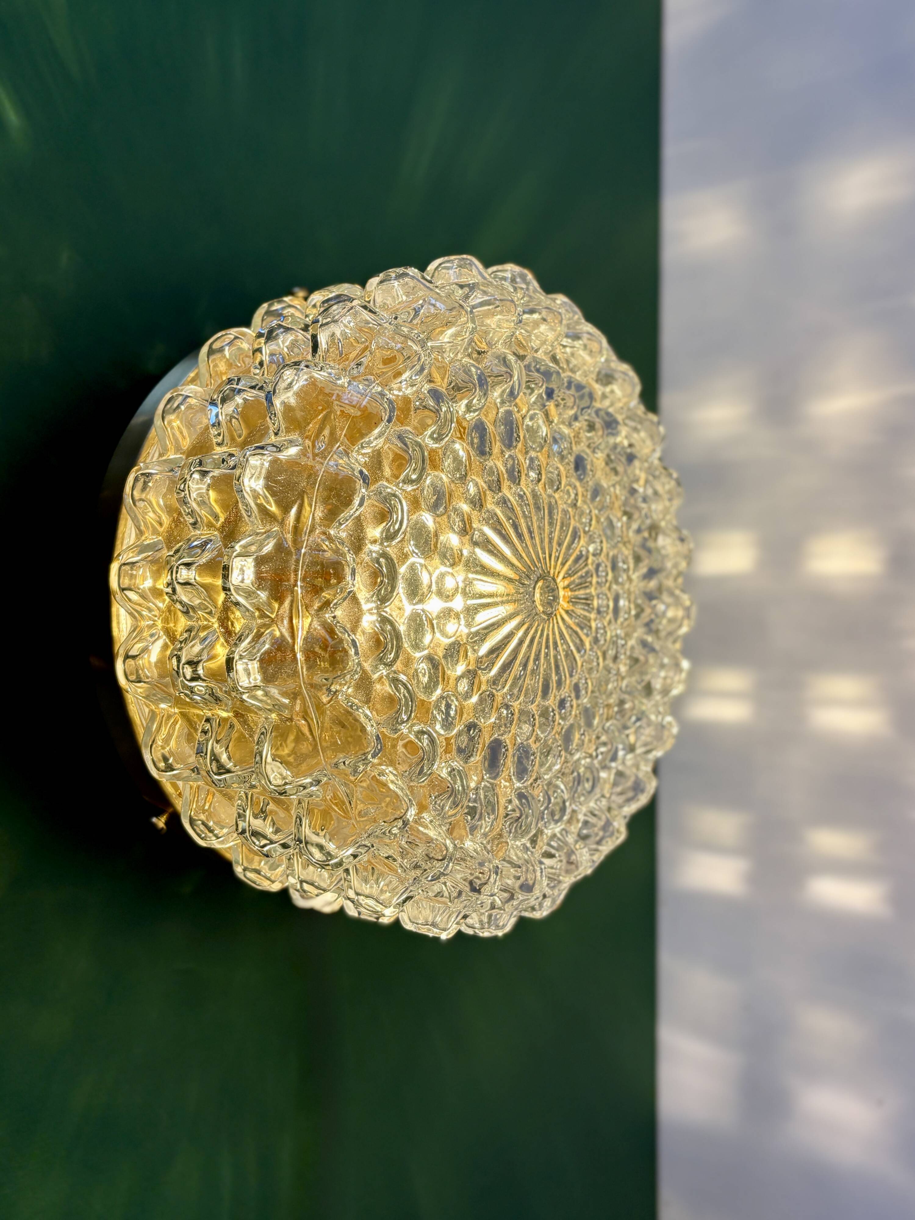 Vintage moulded glass wall or ceiling light globe