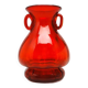 Mid-century modern vase, red glass, designed by J. Słuczan-Orkusz, Poland, 1970s