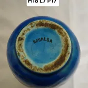Ceramic vase signed Rosalba – deep Egyptian blue
