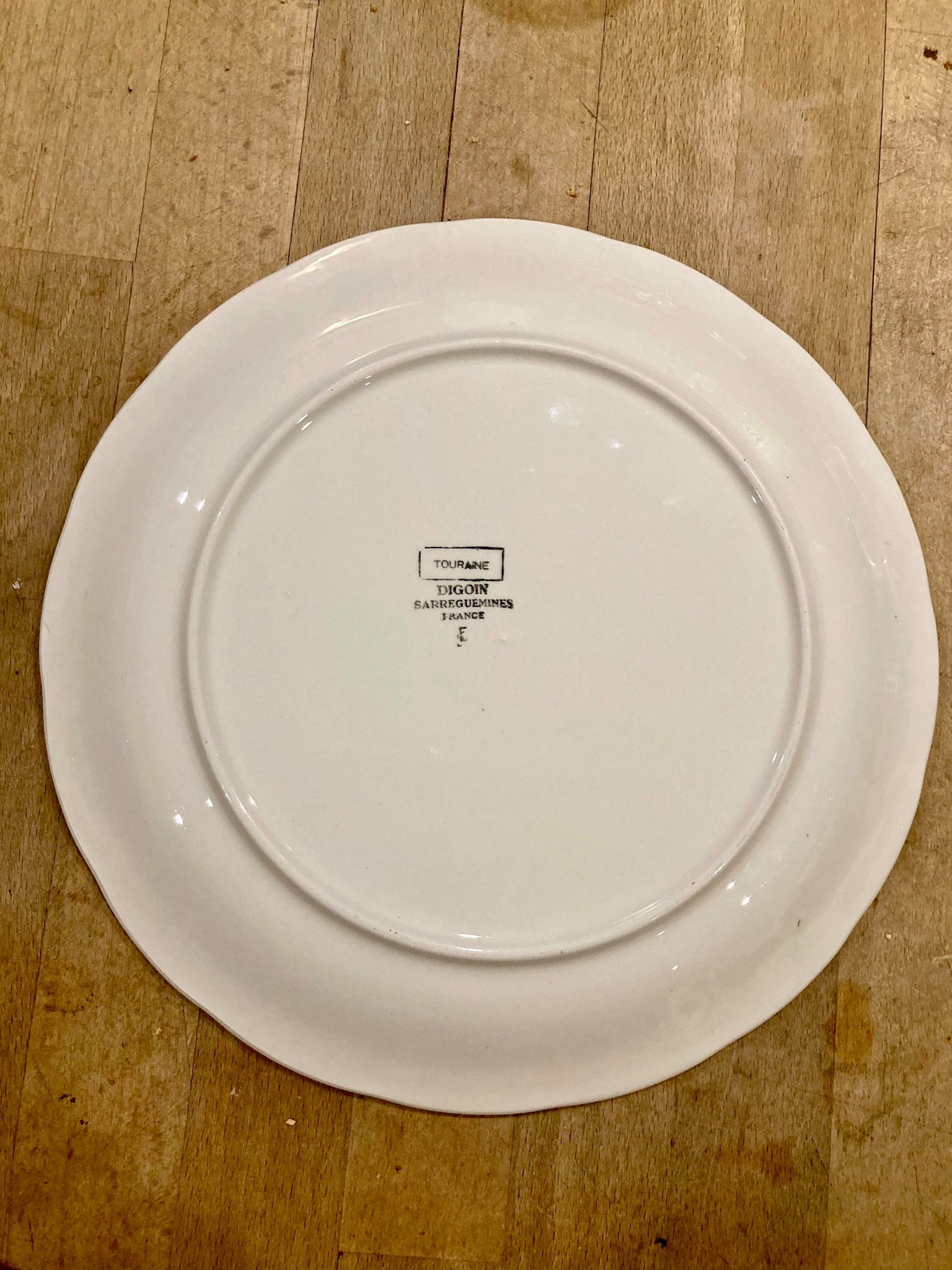 Lot de 3 assiettes Digoin Sarreguemines modèle Touraine