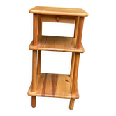 Table de chevet scandinave haute avec tiroir en bois massif