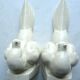 Cracked white ceramic Art Deco book-snables: Birds, Doves
