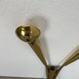 41cm Brass Stilnovo Style Theatre Wall Sconce Light, Italy 1950s