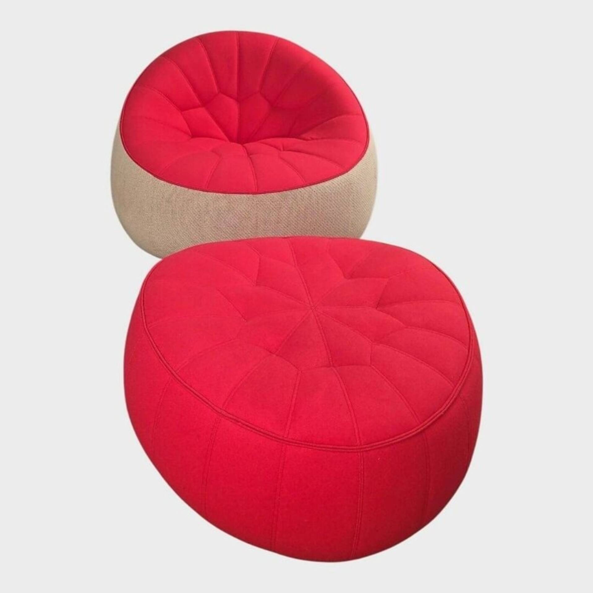 Armchair and Ottoman Pouf Set Cinna – Noé Duchaufour-Lawrance
