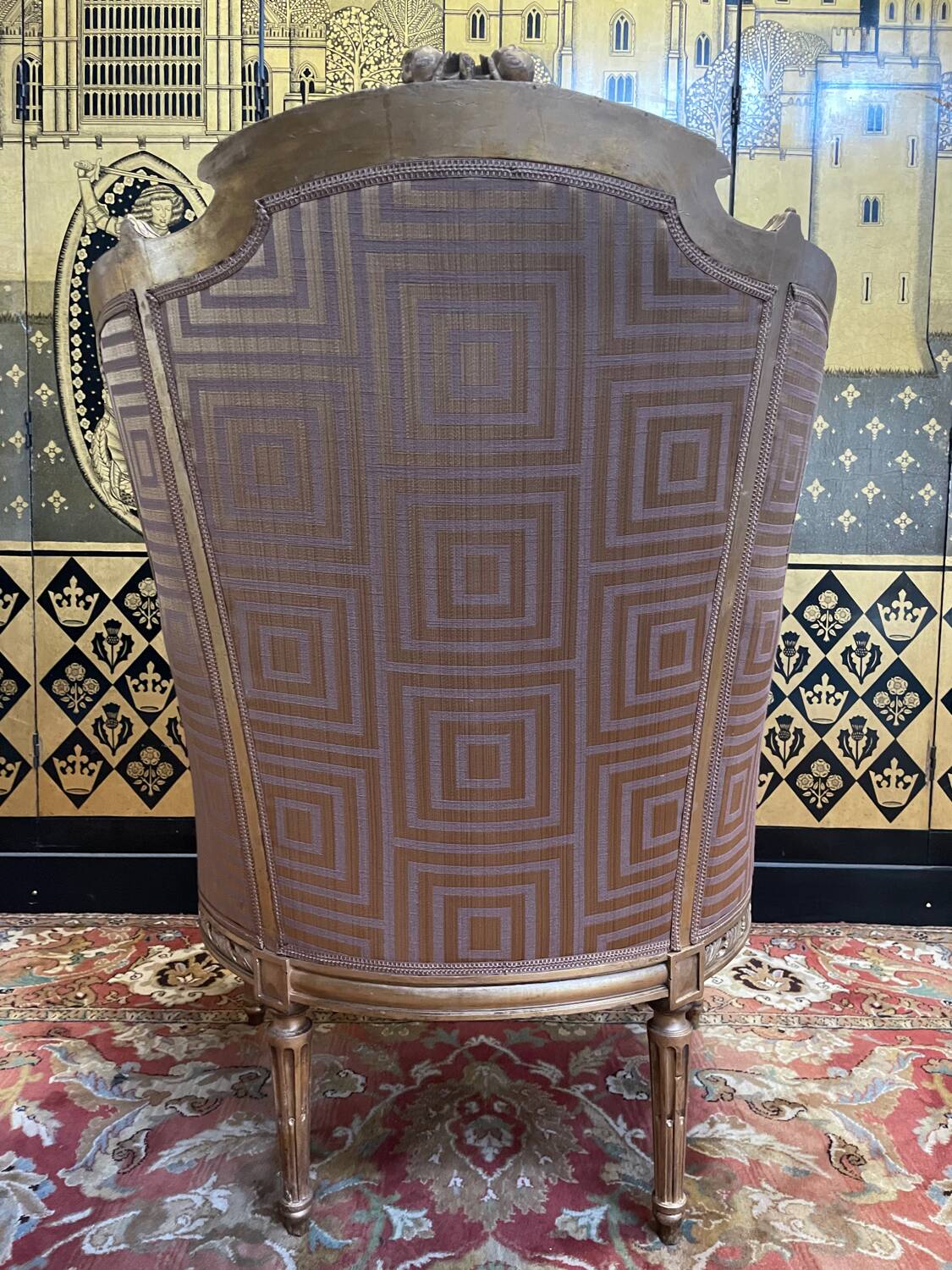 Fauteuil - Bergère à oreilles de style Louis XVI
