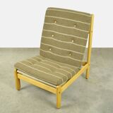 🟡 Vintage oak lounge chair with wool upholstery / Denmark 1960s