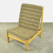 🟡 Vintage oak lounge chair with wool upholstery / Denmark 1960s