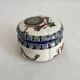 Antique Gien earthenware candy box with Renaissance decor