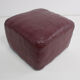 Pouf or vintage Maroon Ottoman in patchwork leather 1960 s