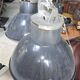 Pair of industrial Mazda pendant lights in enamelled sheet metal – Ø 52 cm
