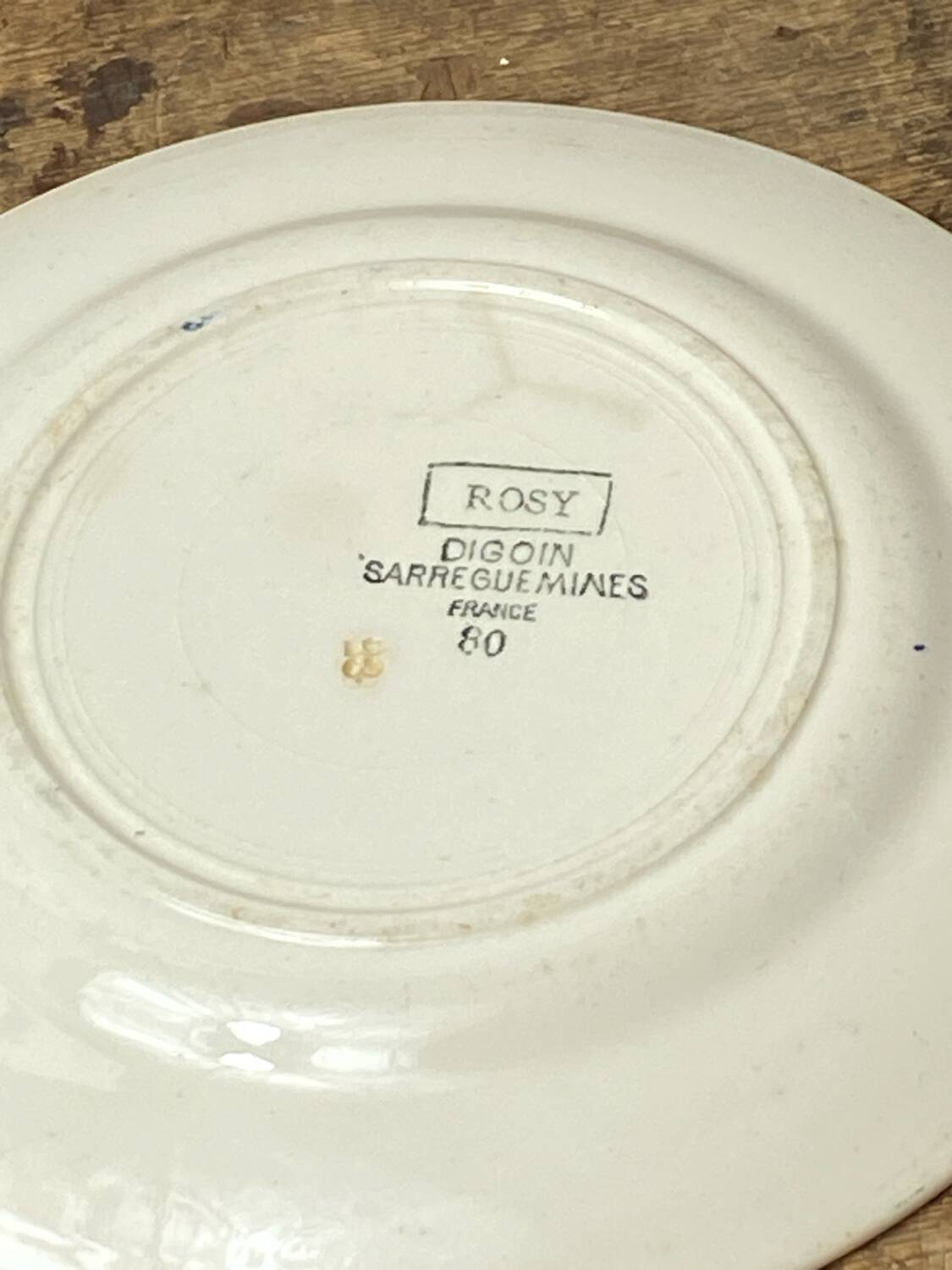 Two Digoin Sarreguemines dessert plates