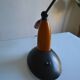 Vintage postmodernist metal and wood table lamp from the 1980s