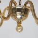 Vintage Murano 5-Arm Ribbed Topaz Glass Chandelier Pendant Lamp