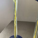 Duo of vintage Kosta Boda candlesticks in glass paste