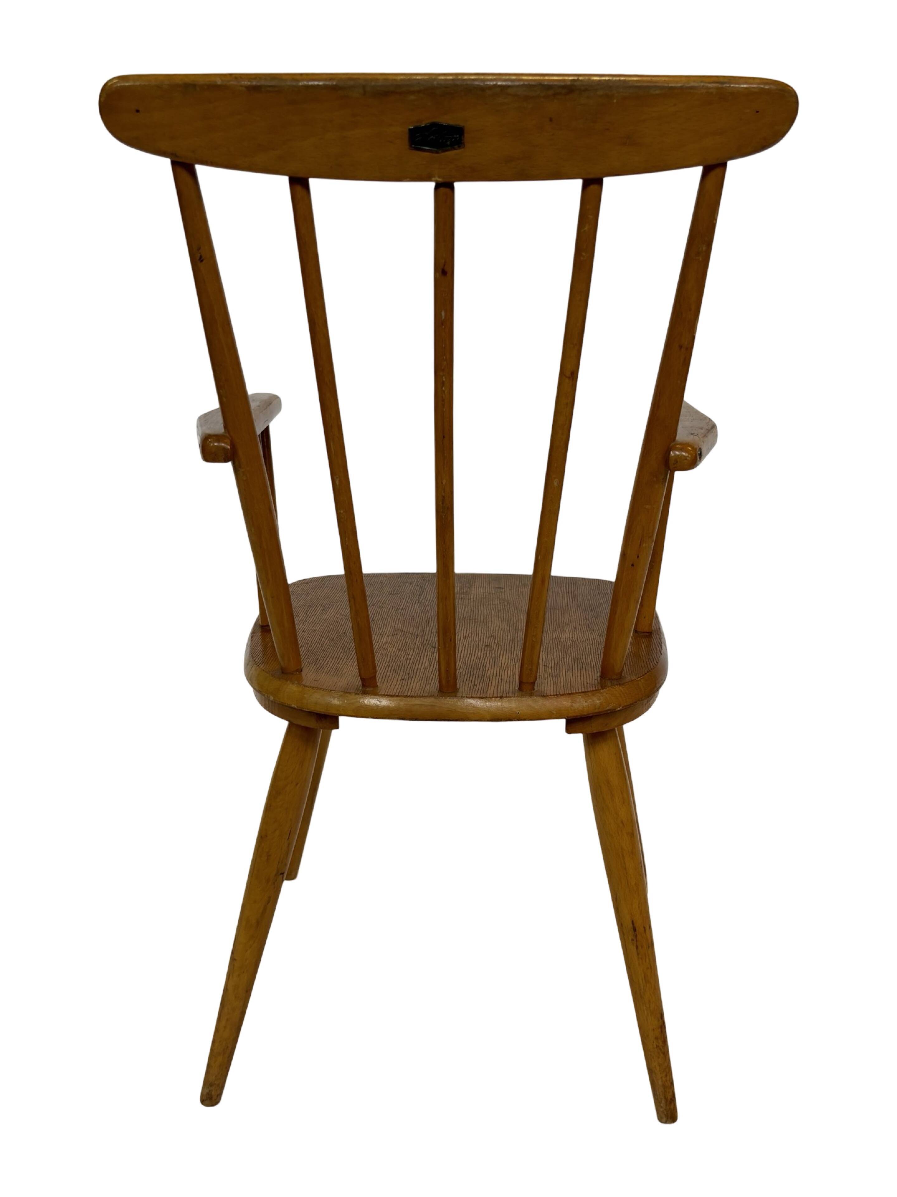 Vintage children's chair children's room slatted chair design 50's