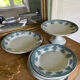 Old dessert service, compotier flat plates iron Prima Saint Amand