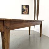 XXL farmhouse table 4 metres in solid pine - 6 legs - 1950s