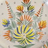 Plate in Faience HR QUIMPER hand-painted floral decoration