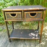 Bamboo and rattan console dressing table