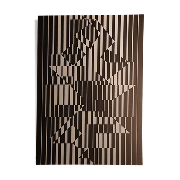 Vintage screen print by Victor Vasarely circa 1970, after a linear work