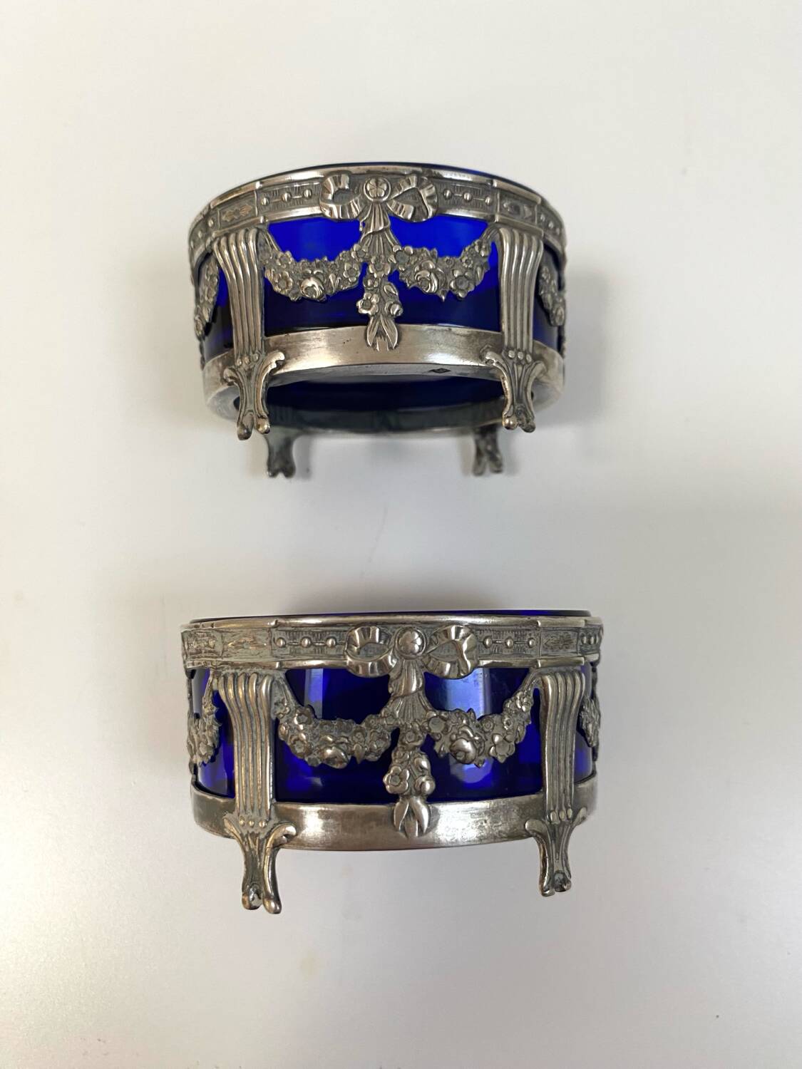 Paire de salerons en argent massif - Orfèvre Léon Lapar 1880