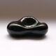 Biomorphic vacuum-pocket cup - black modeled ceramic - 1950's