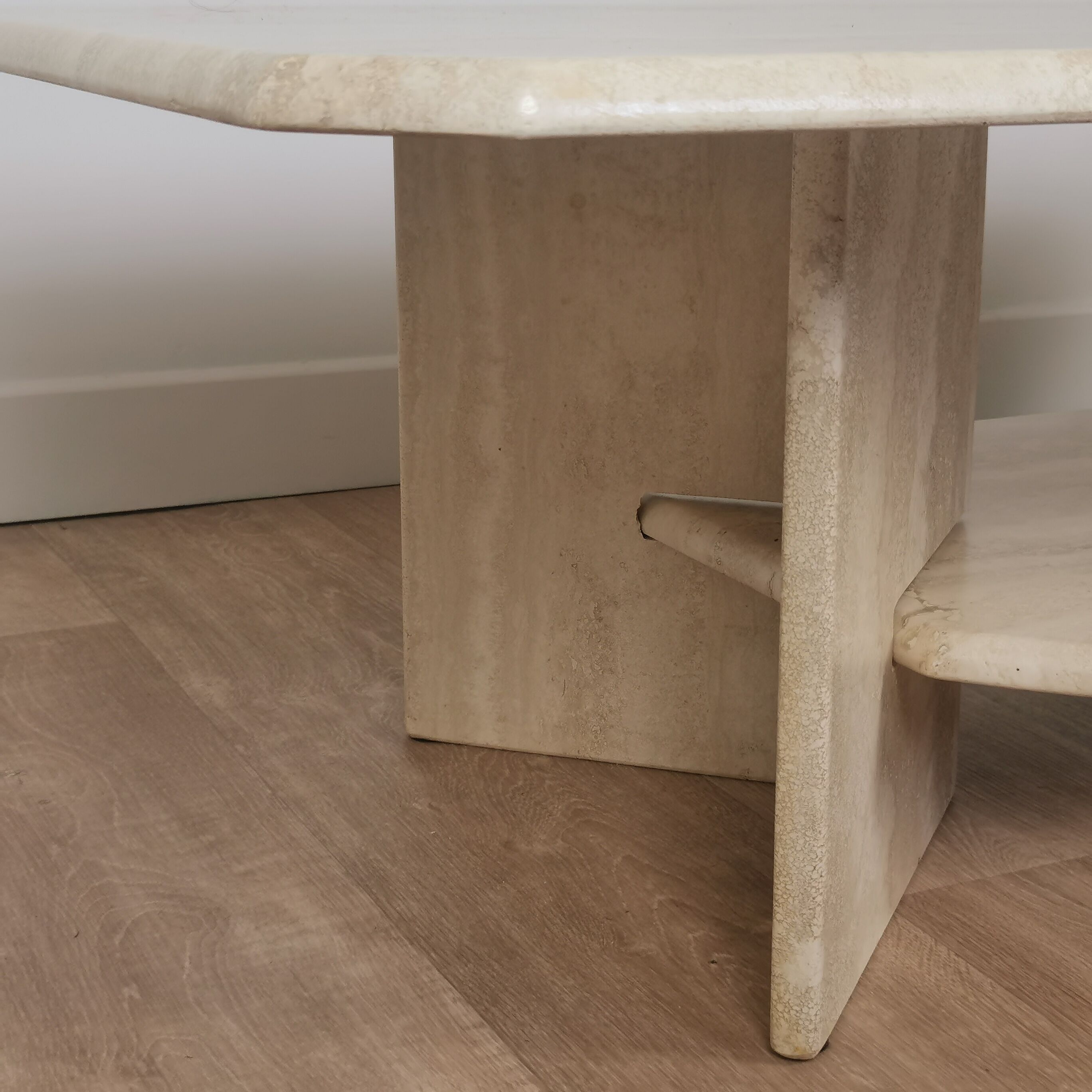 Travertine coffee table