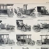 Old engraving 1898, Old car, automobile • Original and vintage lithograph
