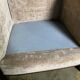 Pair of Art Deco armchairs in taupe velvet