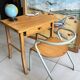 Bureau enfant Baumann en bois et chaise Hitier vintage