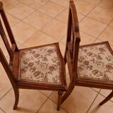 Restored pair of Louis XVI chairs – openwork backrest, solid wood