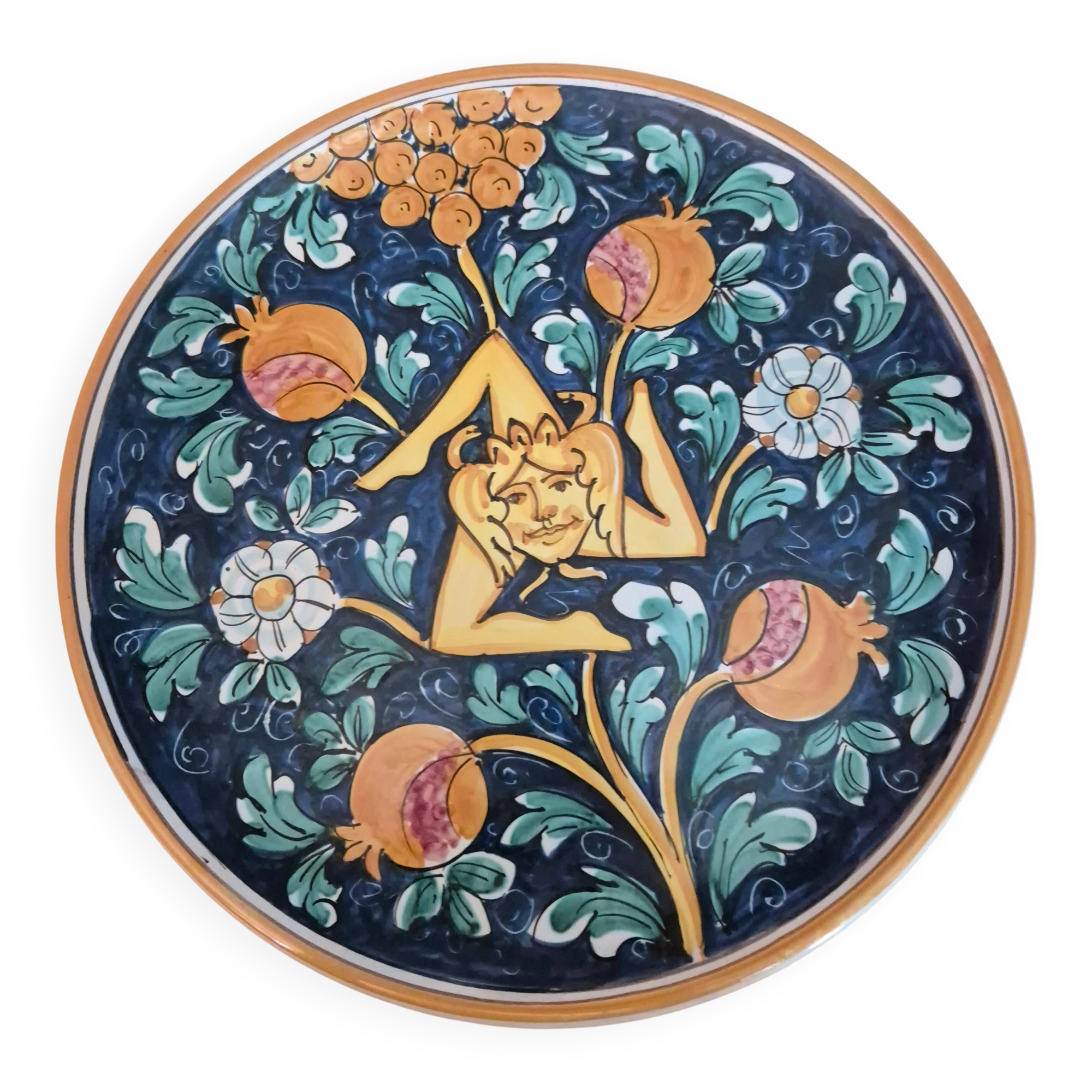 Decorative ceramic plate from Caltagirone.