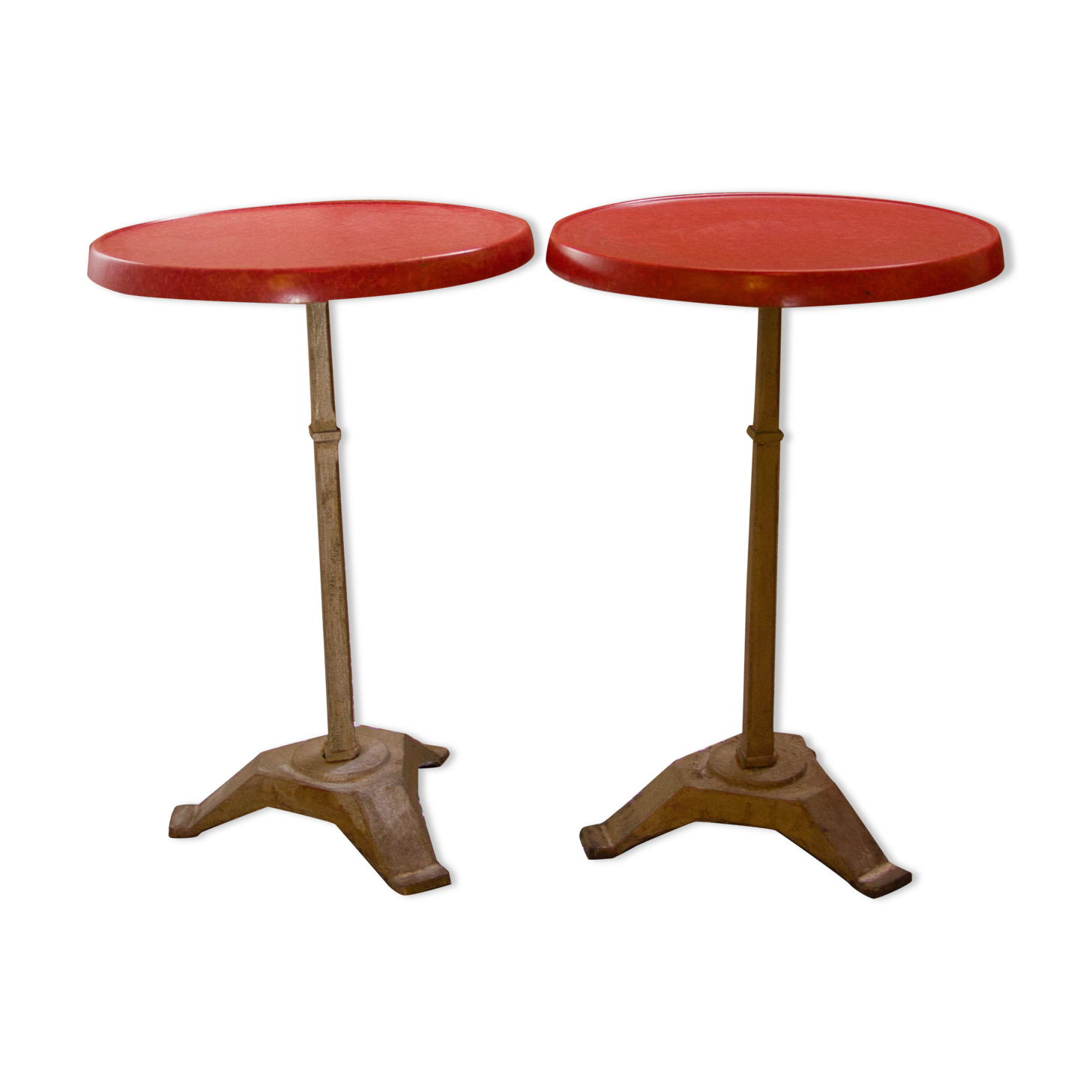 Table bistro bar round Formica red