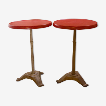 Tables bistrot bar ronde formica rouge