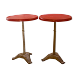 Table bistro bar round Formica red