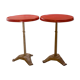 Table bistro bar round Formica red